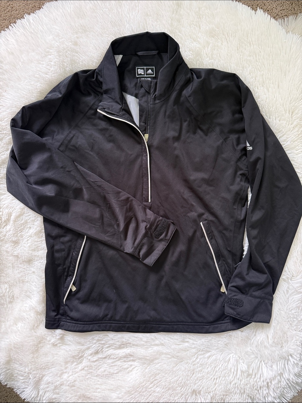adidas Black Ladies Half-Zip Performance Pullover Jacket